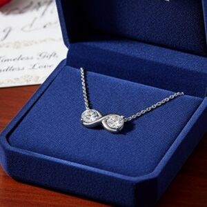 Moissanite 2 CT Infinity Pendant Necklace